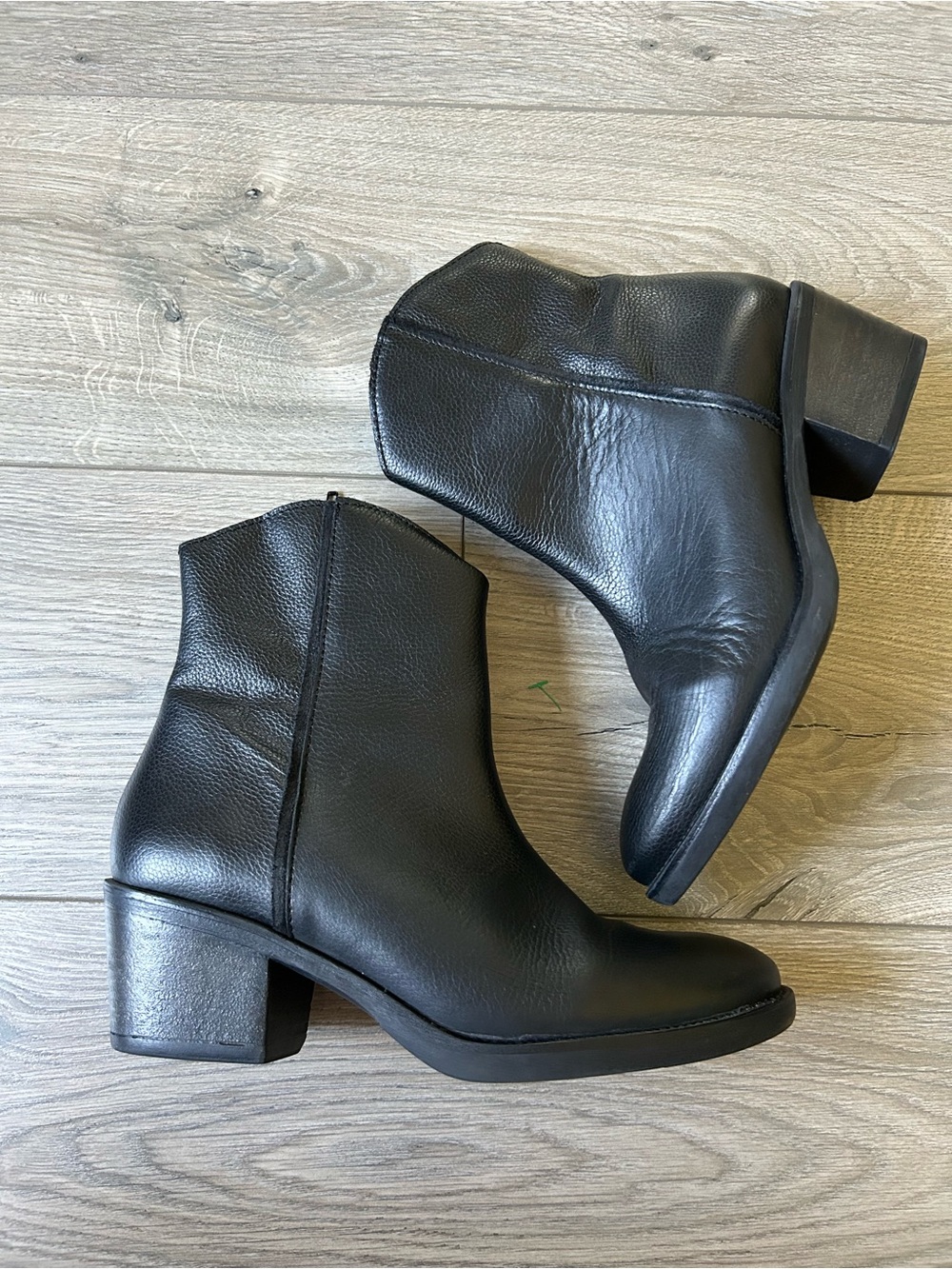 Miz Mooz Duarte Black Leather Ankle Booties Western Size 40